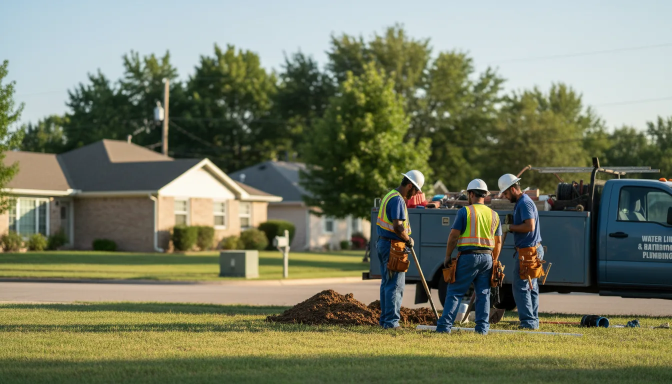 Residential water line and bathroom plumbing service in Wadesville, IN